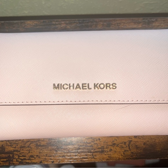 Michael Kors Handbags - MICHAEL KORS Pale Pink Wallet with Gold Logo